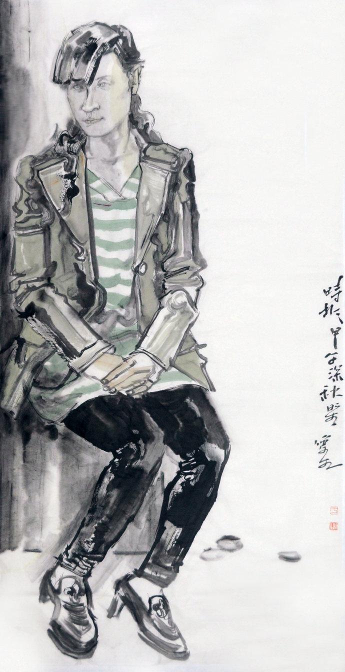 水墨人物写生69:女青年